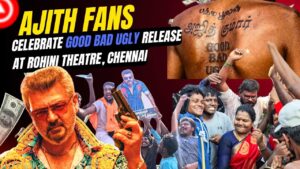 Ajith fans celebrate Good Bad Ugly release at Rohini Theatre, Chennai